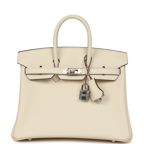 Hermes Birkin 25 Nata Swift Palladium Hardware