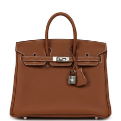 Hermes Birkin 25 Gold Togo Palladium Hardware