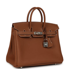 Hermes Birkin 25 Gold Togo Palladium Hardware