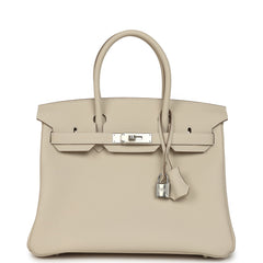 Hermes Birkin 30 Craie Togo Palladium Hardware