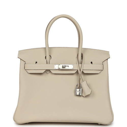 Hermes Birkin 30 Craie Togo Palladium Hardware
