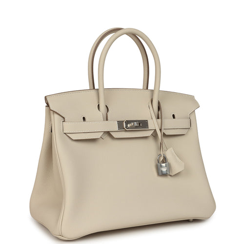 Hermes Birkin 30 Craie Togo Palladium Hardware