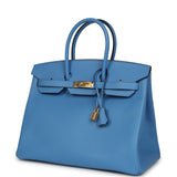Pre-owned Hermes Birkin 35 Bleu Paradise Epsom Gold Hardware - Thumbnail View 5