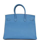 Pre-owned Hermes Birkin 35 Bleu Paradise Epsom Gold Hardware - Thumbnail View 4