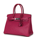 Pre-owned Hermes Birkin 30 Rose Poupre Ostrich Palladium Hardware - Thumbnail View 5