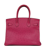 Pre-owned Hermes Birkin 30 Rose Poupre Ostrich Palladium Hardware - Thumbnail View 4