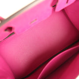 Pre-owned Hermes Birkin 30 Rose Poupre Ostrich Palladium Hardware - Thumbnail View 8