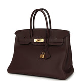 Pre-owned Hermes Birkin 35 Rouge Sellier Togo Gold Hardware - Thumbnail View 5