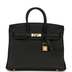 Hermes Birkin 25 Black Togo Gold Hardware