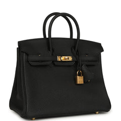 Hermes Birkin 25 Black Togo Gold Hardware
