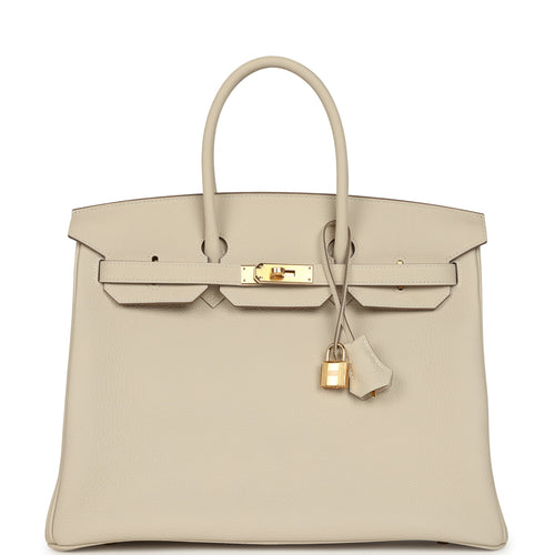 Hermes Birkin 35 Craie Togo Gold Hardware