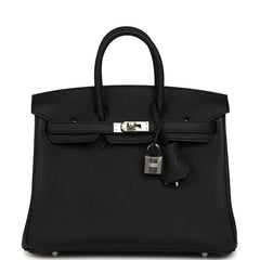 Hermes Birkin 25 Black Togo Palladium Hardware