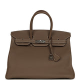 Pre-owned Hermes Birkin 35 Etoupe Togo Palladium Hardware - Thumbnail View 1
