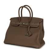 Pre-owned Hermes Birkin 35 Etoupe Togo Palladium Hardware - Thumbnail View 5
