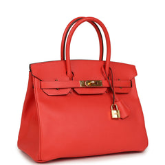 Pre-owned Hermes Birkin 30 Rose Jaipur Epsom Gold Hardware