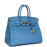 Pre-owned Hermes Birkin 35 Bleu Paradise Epsom Gold Hardware - Thumbnail View 2