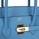 Pre-owned Hermes Birkin 35 Bleu Paradise Epsom Gold Hardware - Thumbnail View 7