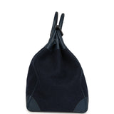 Pre-owned Hermes Birkin HAC 50 Bleu Nuit Toodoo Feutre Wool and Bleu De Malte Evercolor Palladium Hardware - Thumbnail View 3