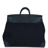 Pre-owned Hermes Birkin HAC 50 Bleu Nuit Toodoo Feutre Wool and Bleu De Malte Evercolor Palladium Hardware - Thumbnail View 4
