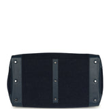 Pre-owned Hermes Birkin HAC 50 Bleu Nuit Toodoo Feutre Wool and Bleu De Malte Evercolor Palladium Hardware - Thumbnail View 6