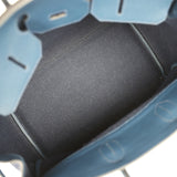 Pre-owned Hermes Birkin HAC 50 Bleu Nuit Toodoo Feutre Wool and Bleu De Malte Evercolor Palladium Hardware - Thumbnail View 8