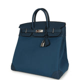 Hermes HAC Birkin 40 Bleu De Prusse Togo and Bleu Thalassa Militaire Canvas Palladium Hardware - Thumbnail View 5