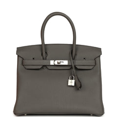 Hermes Birkin 30 Etain Togo Palladium Hardware