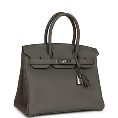 Hermes Birkin 30 Etain Togo Palladium Hardware