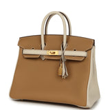 Hermes Special Order (HSS) Birkin 25 Biscuit and Craie Togo Brushed Gold Hardware - Thumbnail View 5