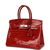 Pre-owned Hermes Birkin 30 Braise Shiny Niloticus Crocodile Gold Hardware - Thumbnail View 5