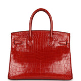 Pre-owned Hermes Birkin 30 Braise Shiny Niloticus Crocodile Gold Hardware - Thumbnail View 4