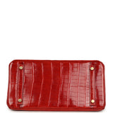 Pre-owned Hermes Birkin 30 Braise Shiny Niloticus Crocodile Gold Hardware - Thumbnail View 6
