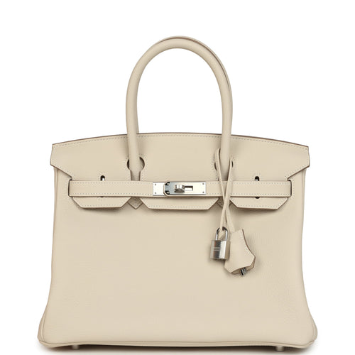 Hermes Birkin 30 Craie Togo Palladium Hardware
