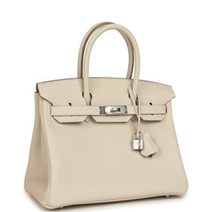 Hermes Birkin 30 Craie Togo Palladium Hardware