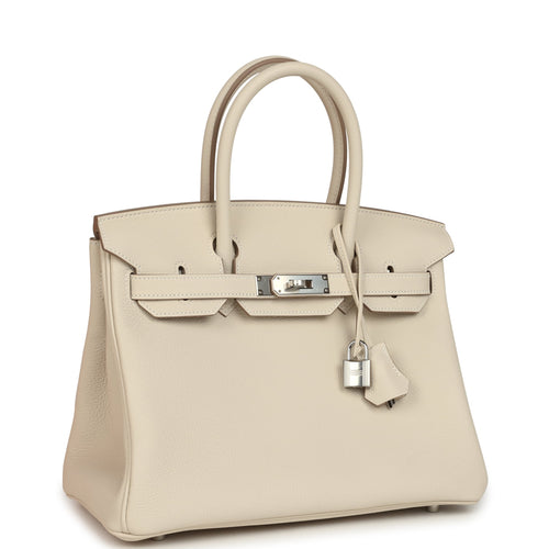 Hermes Birkin 30 Craie Togo Palladium Hardware