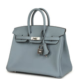 Hermes Birkin 25 Bleu Lin Swift Palladium Hardware - Thumbnail View 5