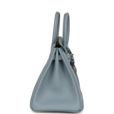 Hermes Birkin 25 Bleu Lin Swift Palladium Hardware - Thumbnail View 3