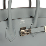 Hermes Birkin 25 Bleu Lin Swift Palladium Hardware - Thumbnail View 7