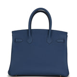 Hermes Birkin 30 Bleu Tie Togo Permabrass Hardware - Thumbnail View 4