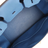 Hermes Birkin 30 Bleu Tie Togo Permabrass Hardware - Thumbnail View 8