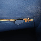 Hermes Birkin 30 Bleu Tie Togo Permabrass Hardware - Thumbnail View 9
