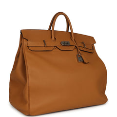 Pre-owned Hermes Birkin HAC 50 Caramel Togo Palladium Hardware