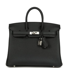 Hermes Birkin 25 Black Togo Palladium Hardware