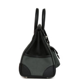 Hermes Birkin 25 Cargo Vert Mangrove Toile Goeland and Black Swift Palladium Hardware - Thumbnail View 3