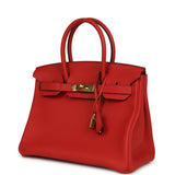 Pre-owned Hermes Birkin 30 Vermillon Togo Gold Hardware - Thumbnail View 5