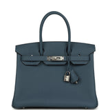 Hermes Birkin 30 Bleu Tempete Togo Palladium Hardware - Thumbnail View 1