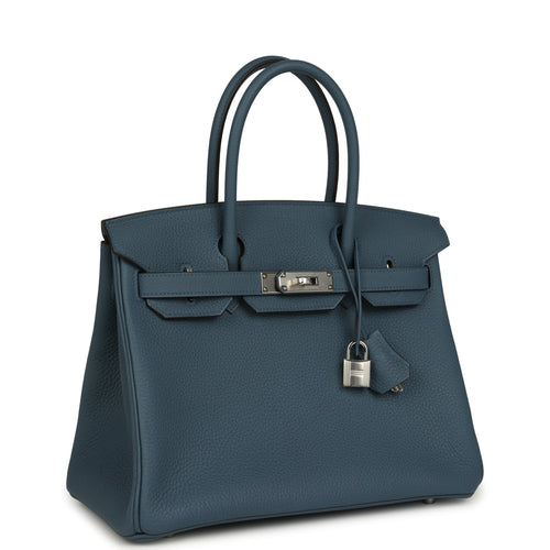 Hermes Birkin 30 Bleu Tempete Togo Palladium Hardware