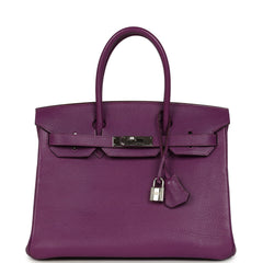 Vintage Hermes Birkin 30 Cyclamen Chevre Mysore Palladium Hardware