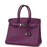 Vintage Hermes Birkin 30 Cyclamen Chevre Mysore Palladium Hardware - Thumbnail View 5