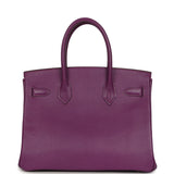 Vintage Hermes Birkin 30 Cyclamen Chevre Mysore Palladium Hardware - Thumbnail View 4
